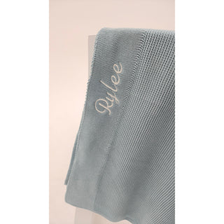 Personalised Knit Blanket - Blue