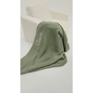 Personalised Knit Blanket - Sage