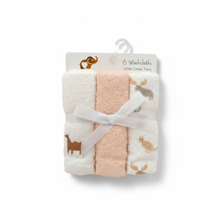 6pk Washcloth - Animal