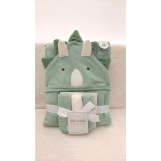 Hooded Towel & Washcloths - Dinosaur