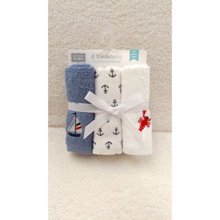 6pk Washcloth - Seaside
