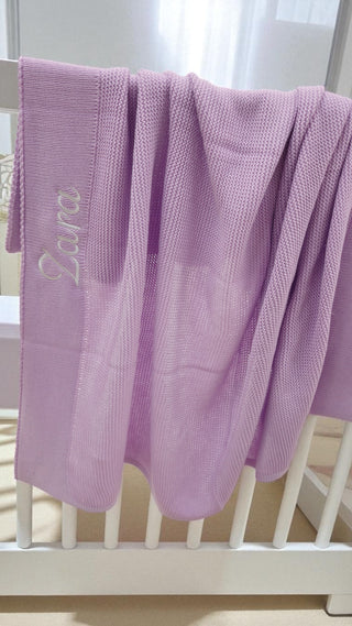 Personalised Knit Blanket - Lavender