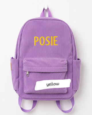 Custom Embroidered Corduroy Backpack
