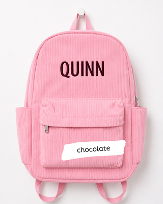 Custom Embroidered Corduroy Backpack