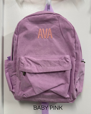Personalised Corduroy Backpack - Lavender
