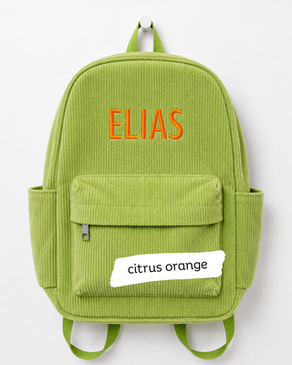 Custom Embroidered Corduroy Backpack