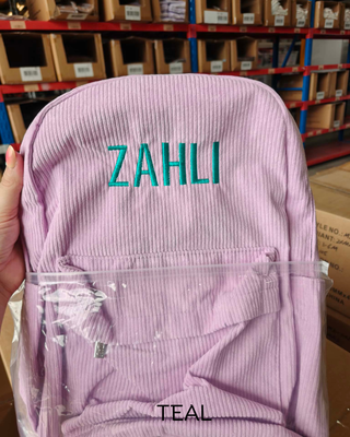 Personalised Corduroy Backpack - Lavender
