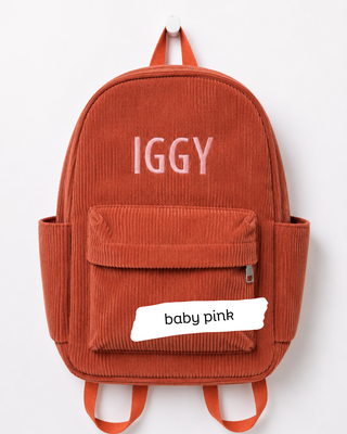 Custom Embroidered Corduroy Backpack