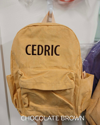 Personalised Corduroy Backpack - Yellow
