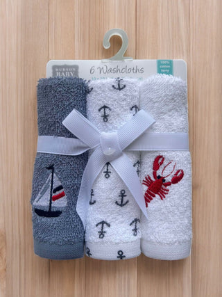 6pc Woven Terry Washcloth - Seaside Vibes