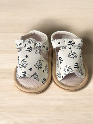 Nature Print Sandals - White