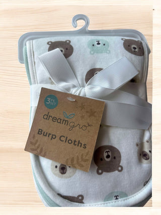 3 Pack Burp Cloths - Baby Bear