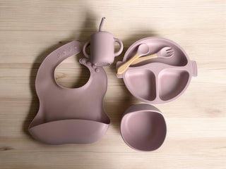 Silicone Feeding Set - Dusty Pink