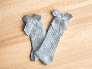 Lacey Bow Socks - White