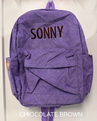 Personalised Corduroy Backpack - Purple