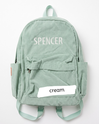 Custom Embroidered Corduroy Backpack