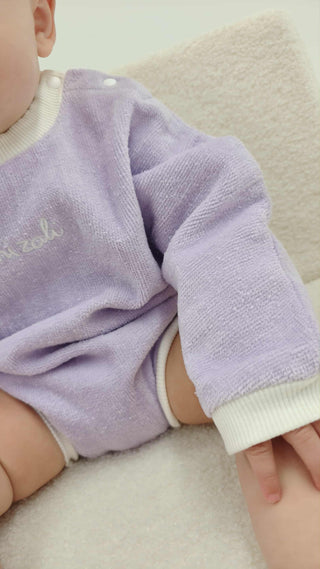 Terry Toweling Romper - Lavender