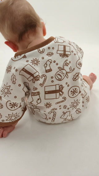 Christmas Boxy Romper - Gingerbread