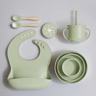 Silicone Feeding Set - Sage Green