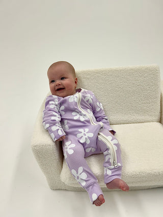 Long Sleeve Sleepsuit - Lavender Floral