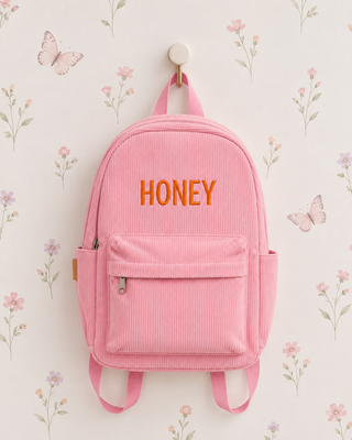 Custom Embroidered Corduroy Backpack