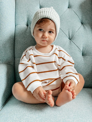 Stripy Waffle Romper