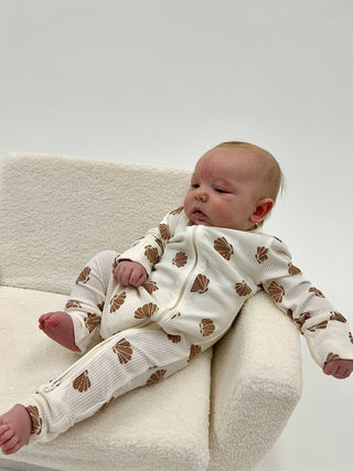 Long Sleeve Sleepsuit - Seashell