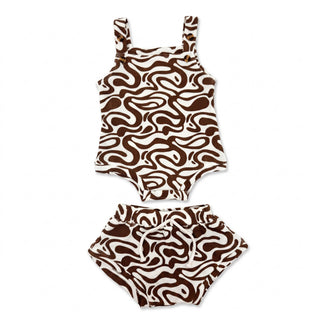 Summer Singlet Set - Chocolate Wave