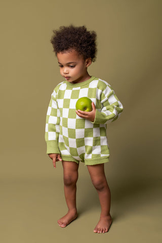 Check Romper - Green