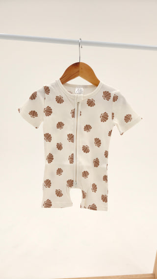 Short Sleeve Sleepsuit - Seashell