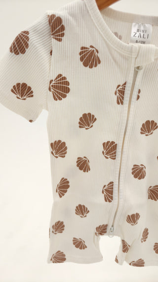 Short Sleeve Sleepsuit - Seashell