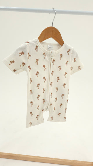 Short Sleeve Sleepsuit - Palm Tree