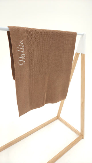 Personalised Knit Blanket - Brown