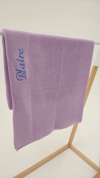 Personalised Knit Blanket - Lavender