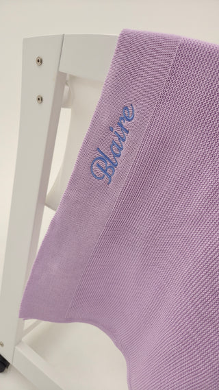 Personalised Knit Blanket - Lavender