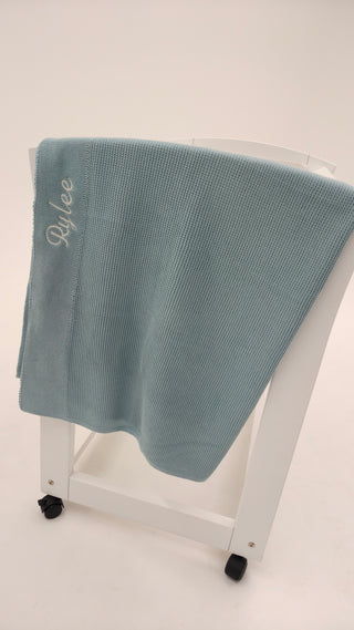 Personalised Knit Blanket - Blue
