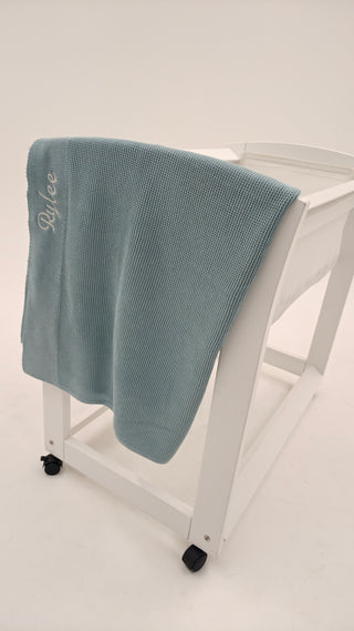 Personalised Knit Blanket - Blue