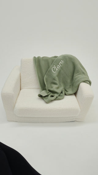 Personalised Knit Blanket - Sage