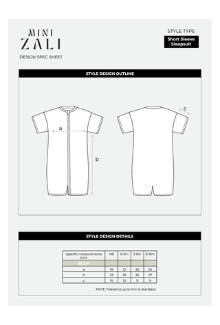 Short Sleeve Sleepsuit - Palm Tree