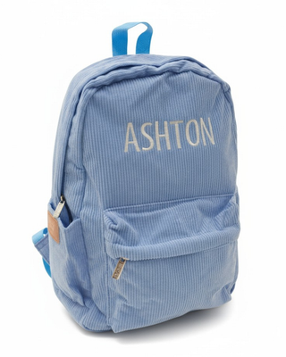 Personalised Corduroy Backpack - Blue