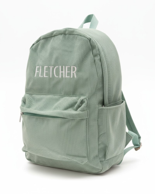 Personalised Corduroy Backpack - Green