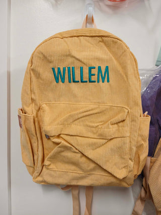 Personalised Corduroy Backpack - Yellow