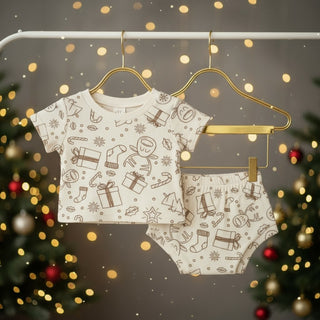 Christmas Summer Set - Beige Print