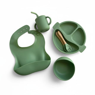 Silicone Feeding Set - Sage Green
