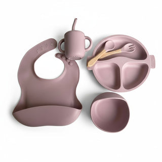 Silicone Feeding Set - Dusty Pink