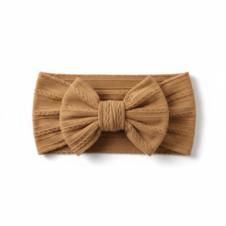 Ribbed Bow - Beige