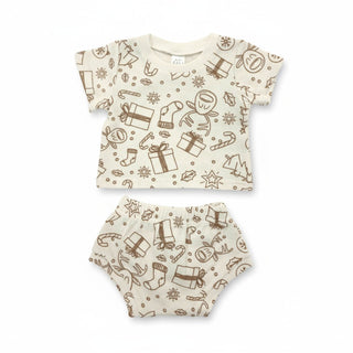 Christmas Summer Set - Beige Print