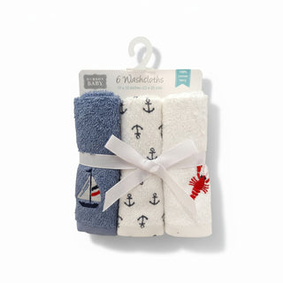 6pk Washcloth - Seaside