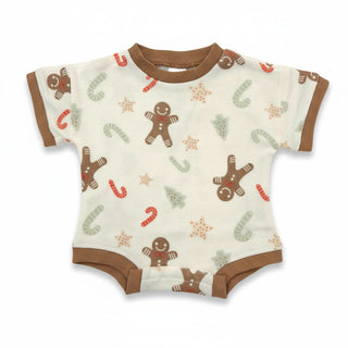 Christmas Boxy Romper - Gingerbread