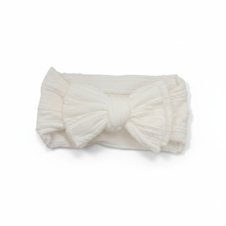Ribbed Bow - White